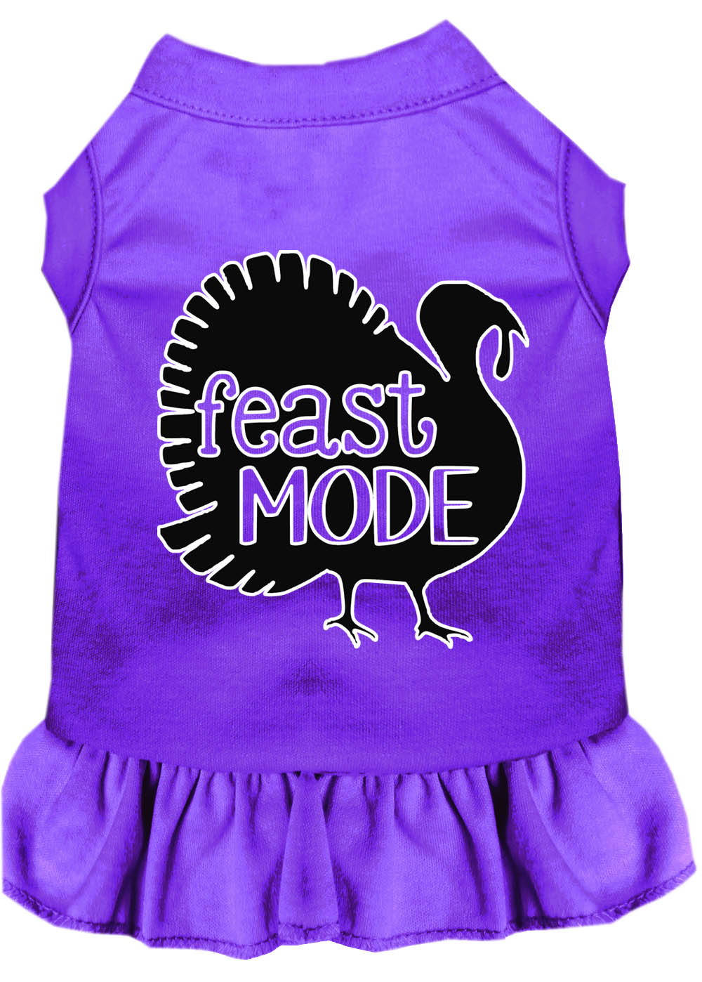 Feast Mode Screen Print Dog Dress Purple XS